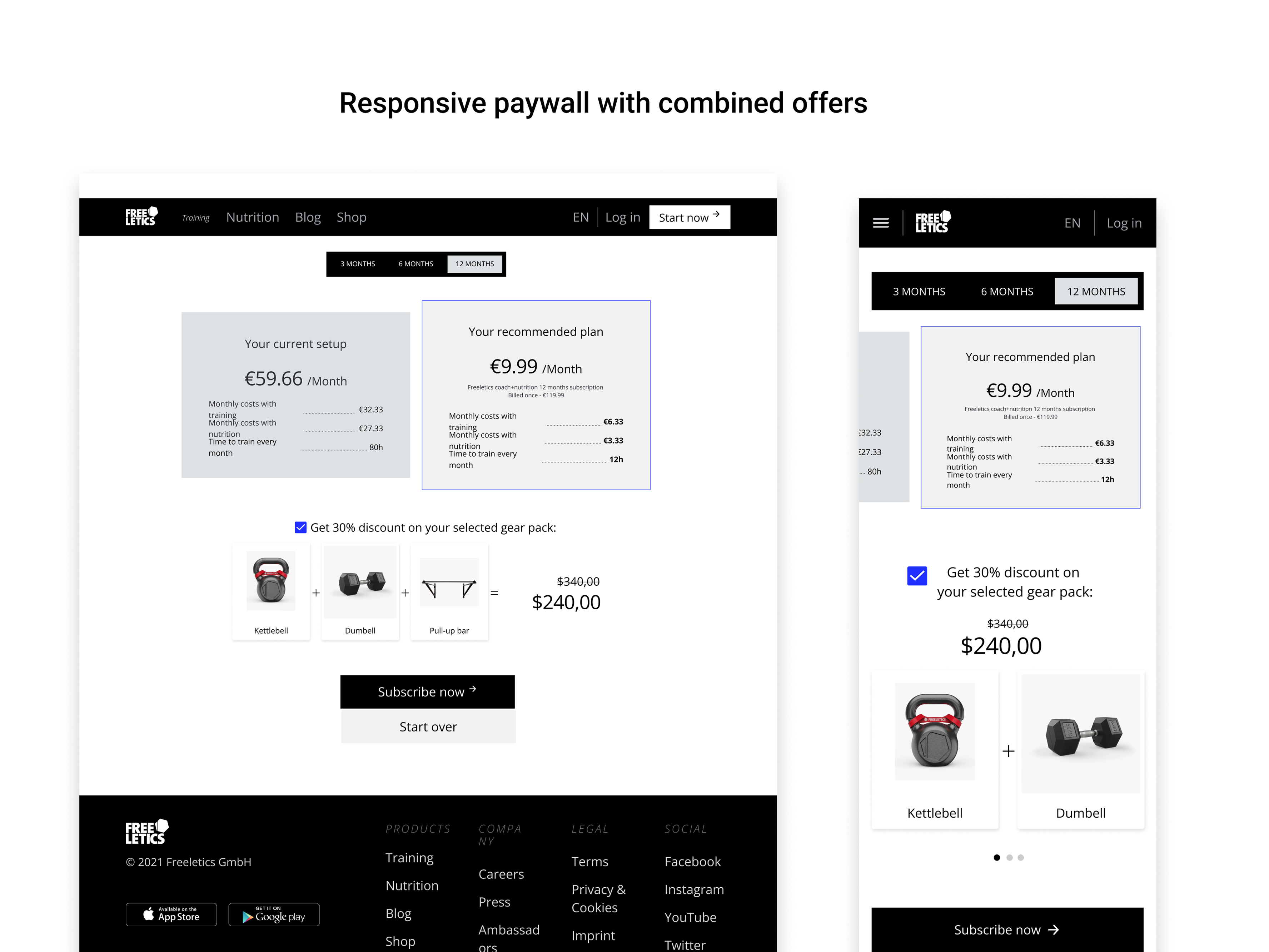 freeletics portfolio